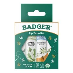 Badger Balm Classic Lip Balm Green Pack