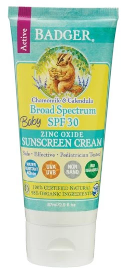 Badger Balm Baby Chamomile & Calendula Sunscreen Cream SPF30