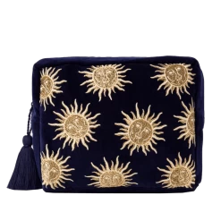 Elizabeth Scarlett Navy Sun Goddess Wash Bag
