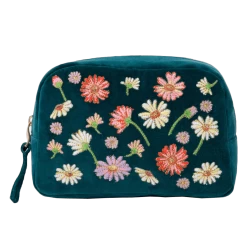 Elizabeth Scarlett Wild Flower Rich Blue Cosmetics Bag